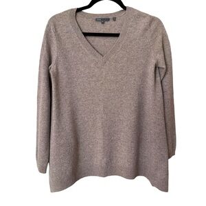 Vince Cashmere Wool V neck Women’s Small Luxury Side Slits Sweater Long Sleeves